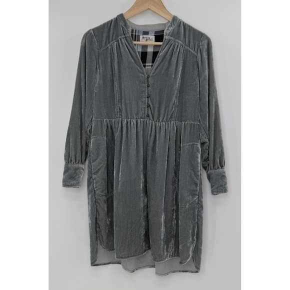 Anthropologie‎ Holding Horses Nantes Crushed Velvet Dress XS Pockets Boho - Picture 1 of 16